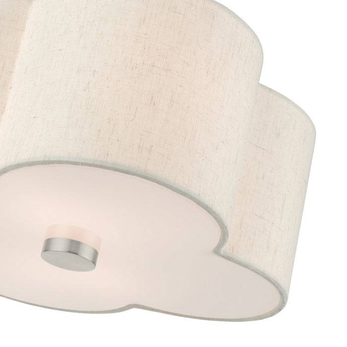 Livex Lighting 58062-91 Two Light Semi Flush Mount, Brushed Nickel