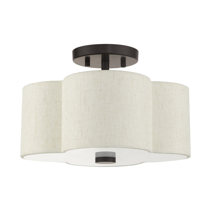 Livex Lighting 58062-92 Two Light Semi Flush Mount, English Bronze