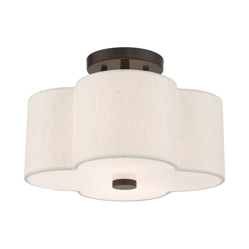 Livex Lighting 58062-92 Two Light Semi Flush Mount, English Bronze