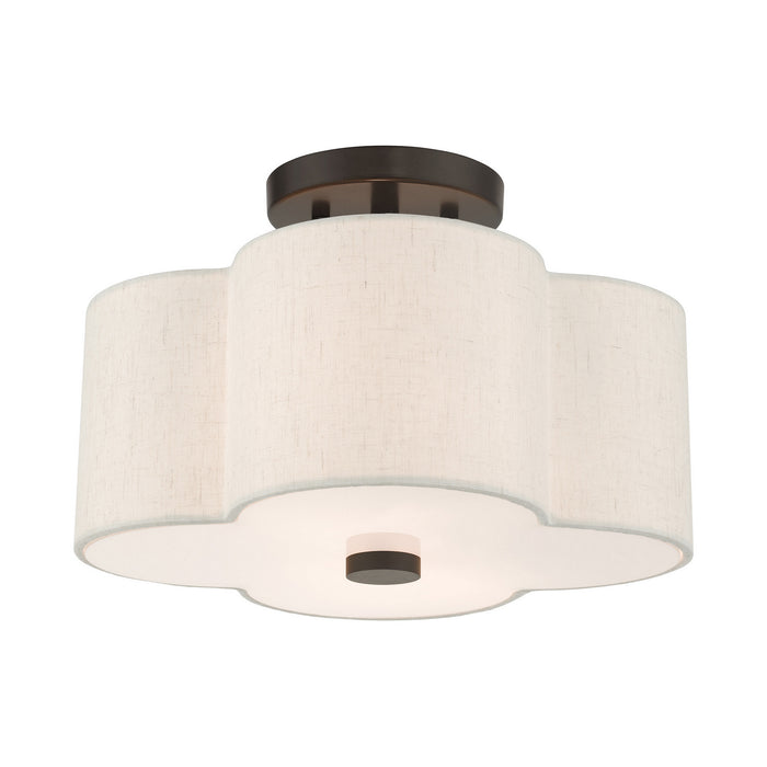 Livex Lighting 58062-92 Two Light Semi Flush Mount, English Bronze