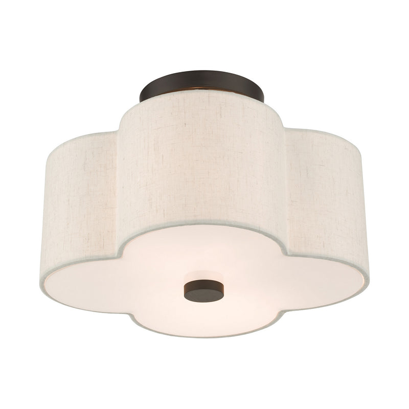 Livex Lighting 58062-92 Two Light Semi Flush Mount, English Bronze