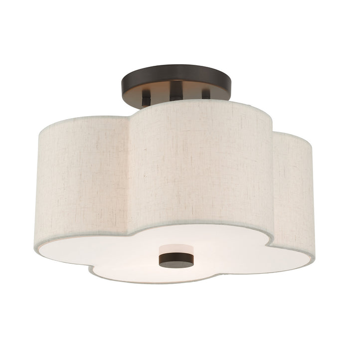 Livex Lighting 58062-92 Two Light Semi Flush Mount, English Bronze