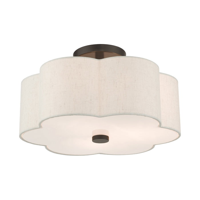 Livex Lighting 58063-92 Three Light Semi Flush Mount, English Bronze