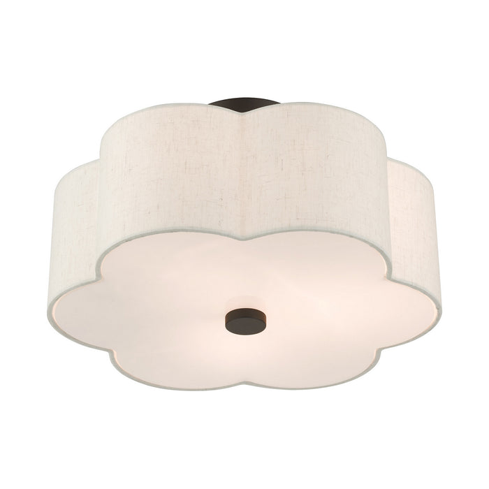 Livex Lighting 58063-92 Three Light Semi Flush Mount, English Bronze