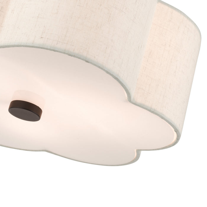 Livex Lighting 58063-92 Three Light Semi Flush Mount, English Bronze