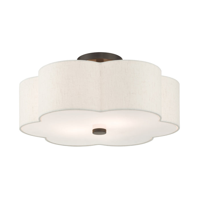 Livex Lighting 58064-92 Three Light Semi Flush Mount, English Bronze