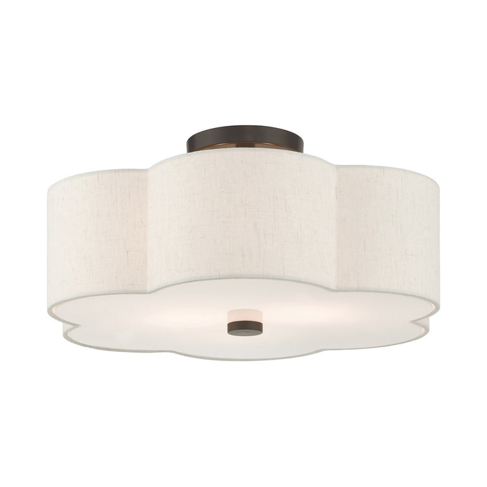 Livex Lighting 58064-92 Three Light Semi Flush Mount, English Bronze