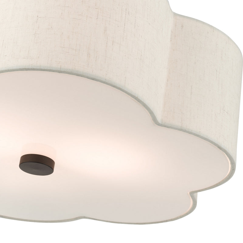 Livex Lighting 58064-92 Three Light Semi Flush Mount, English Bronze