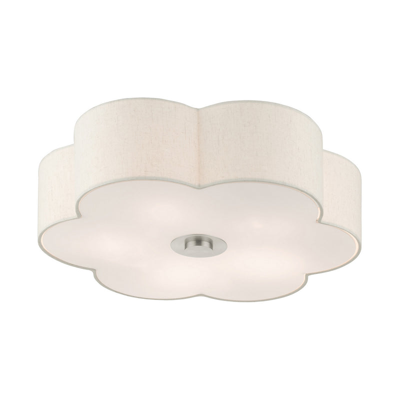 Livex Lighting 58068-91 Five Light Semi Flush Mount, Brushed Nickel