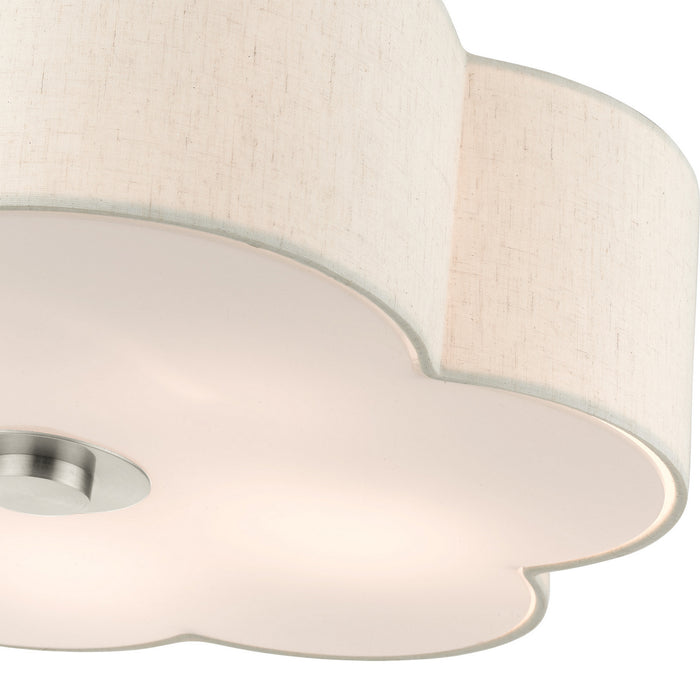 Livex Lighting 58068-91 Five Light Semi Flush Mount, Brushed Nickel