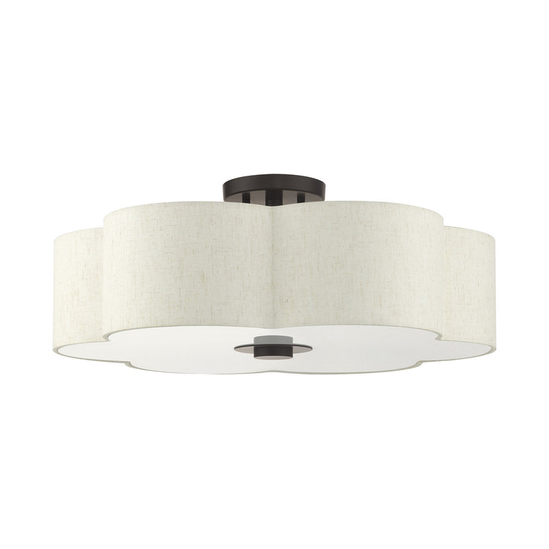Livex Lighting 58068-92 Five Light Semi Flush Mount, English Bronze