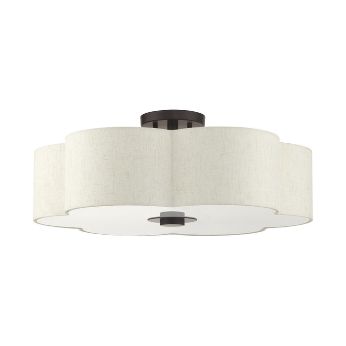 Livex Lighting 58068-92 Five Light Semi Flush Mount, English Bronze