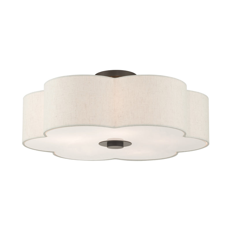 Livex Lighting 58068-92 Five Light Semi Flush Mount, English Bronze