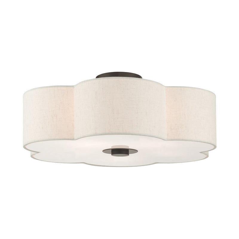 Livex Lighting 58068-92 Five Light Semi Flush Mount, English Bronze