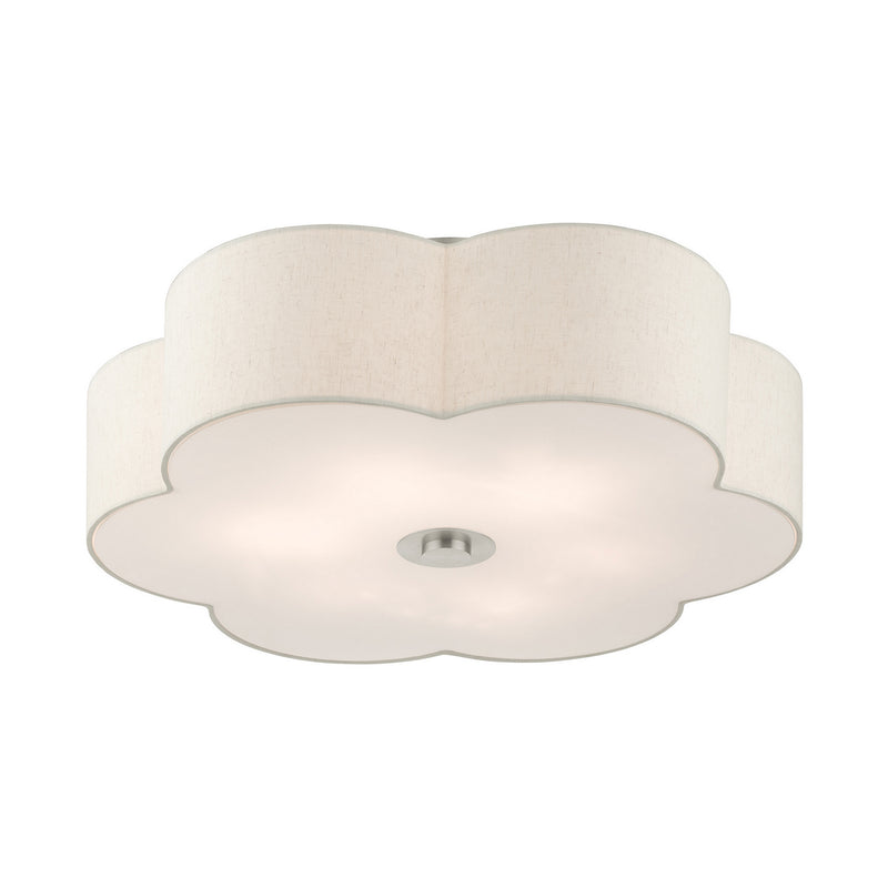 Livex Lighting 58069-91 Six Light Semi Flush Mount, Brushed Nickel