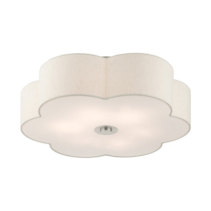 Livex Lighting 58069-91 Six Light Semi Flush Mount, Brushed Nickel