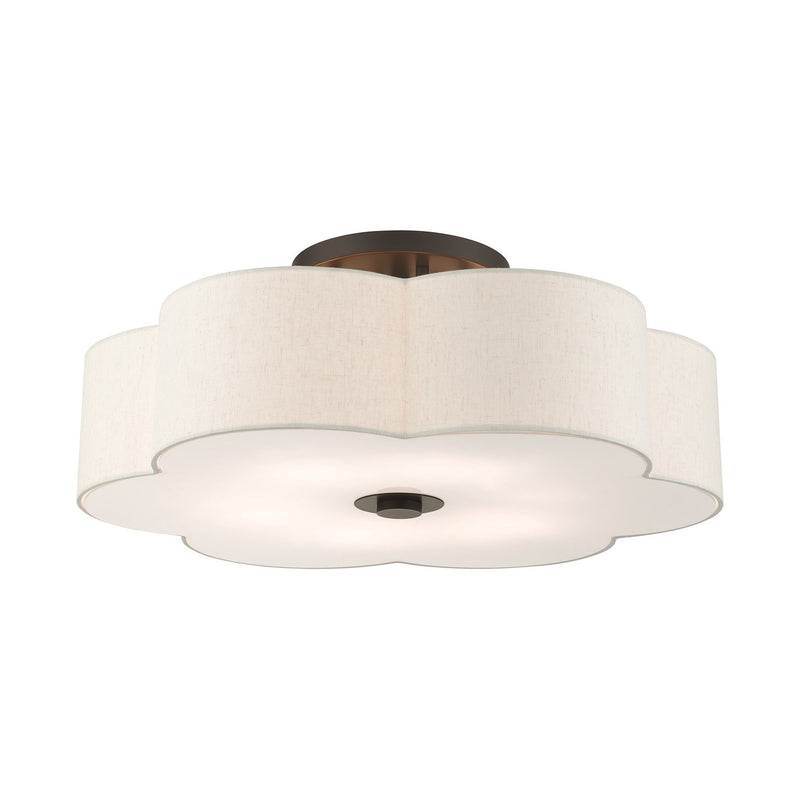 Livex Lighting 58069-92 Six Light Semi Flush Mount, English Bronze