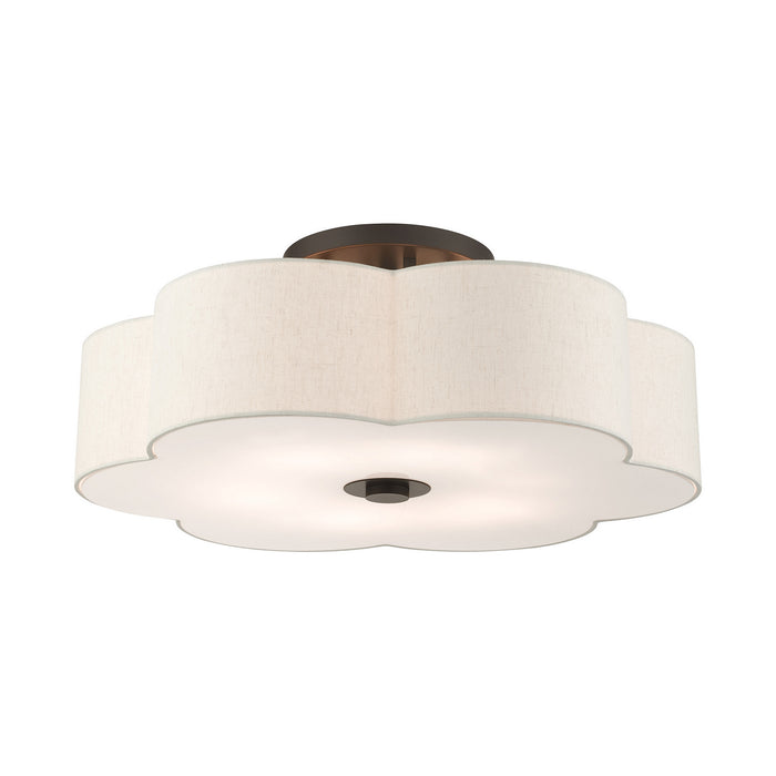 Livex Lighting 58069-92 Six Light Semi Flush Mount, English Bronze