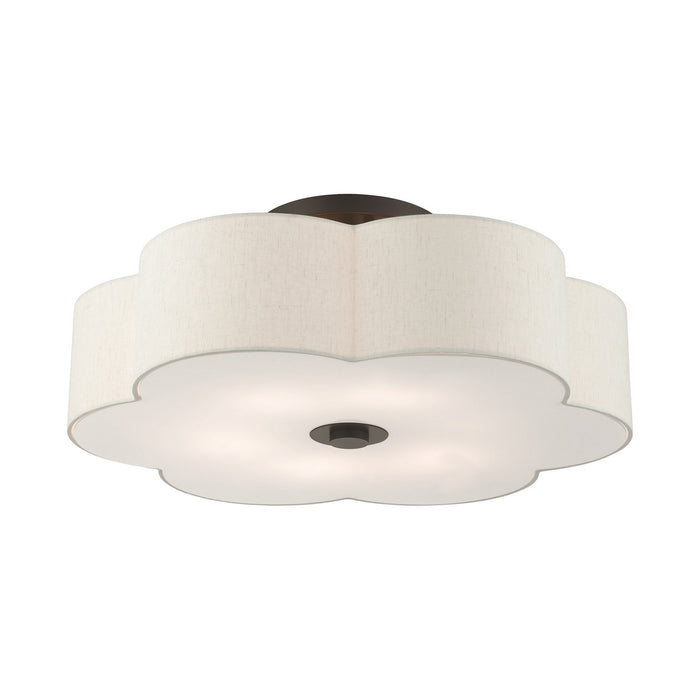 Livex Lighting 58069-92 Six Light Semi Flush Mount, English Bronze