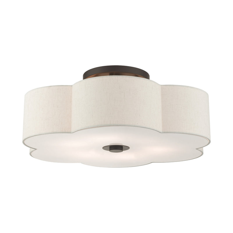 Livex Lighting 58069-92 Six Light Semi Flush Mount, English Bronze
