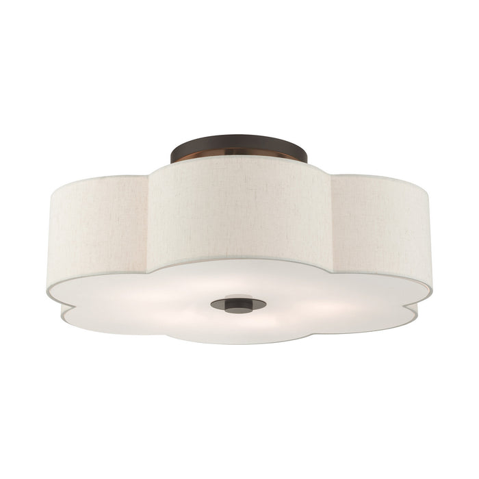 Livex Lighting 58069-92 Six Light Semi Flush Mount, English Bronze
