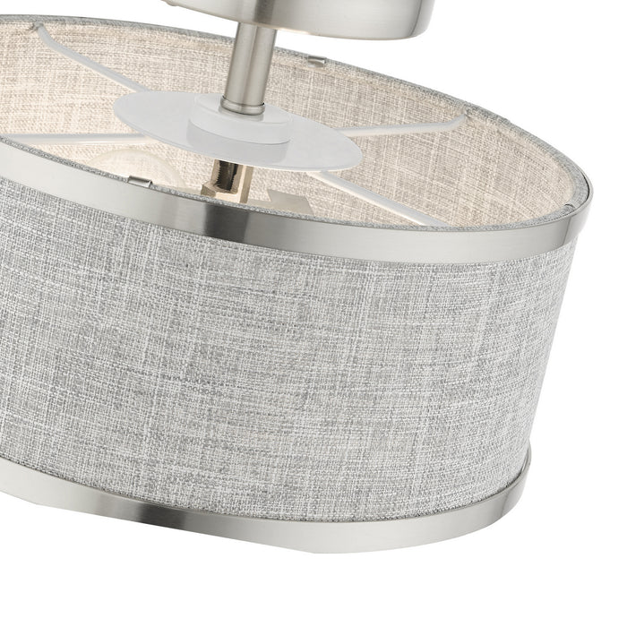 Livex Lighting 60421-91 Two Light Semi Flush Mount, Brushed Nickel