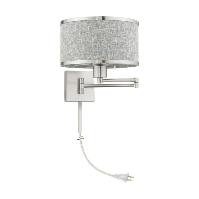 Livex Lighting 60429-91 One Light Swing Arm Wall Lamp, Brushed Nickel