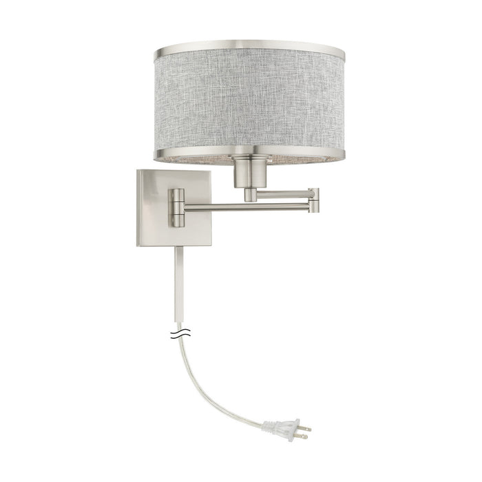 Livex Lighting 60429-91 One Light Swing Arm Wall Lamp, Brushed Nickel
