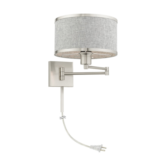 Livex Lighting 60429-91 One Light Swing Arm Wall Lamp, Brushed Nickel