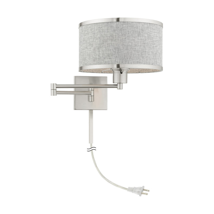 Livex Lighting 60429-91 One Light Swing Arm Wall Lamp, Brushed Nickel