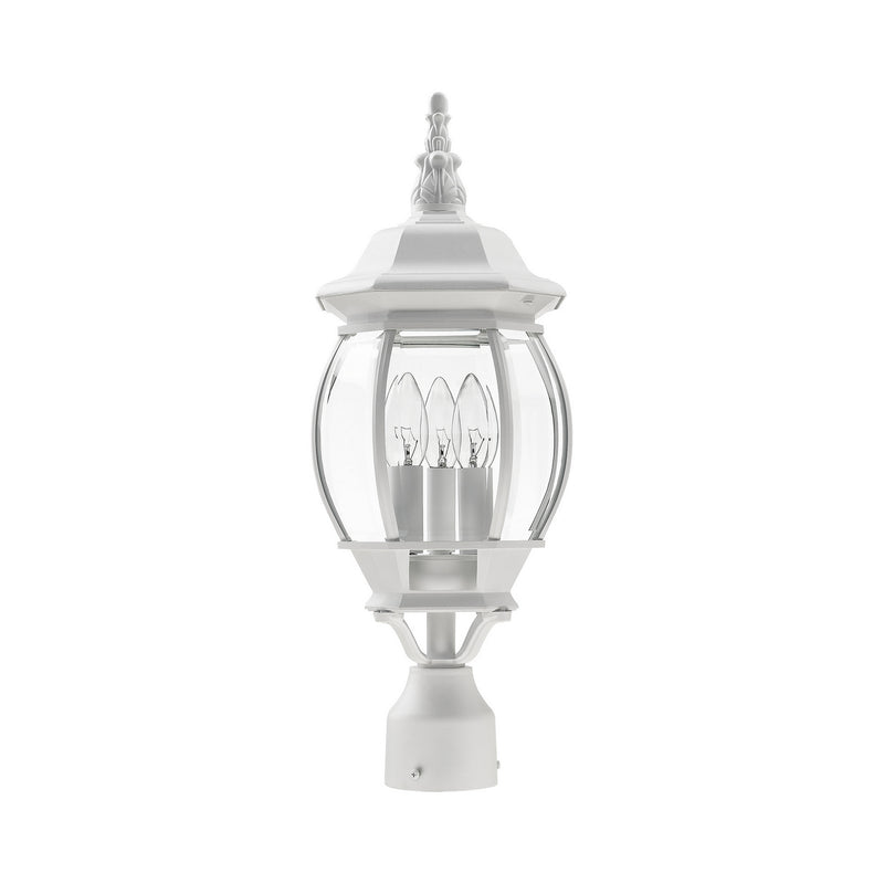 Livex Lighting 7526-13 Three Light Outdoor Post Top Lantern, Textured White