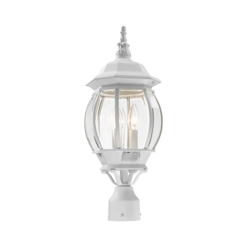 Livex Lighting 7526-13 Three Light Outdoor Post Top Lantern, Textured White