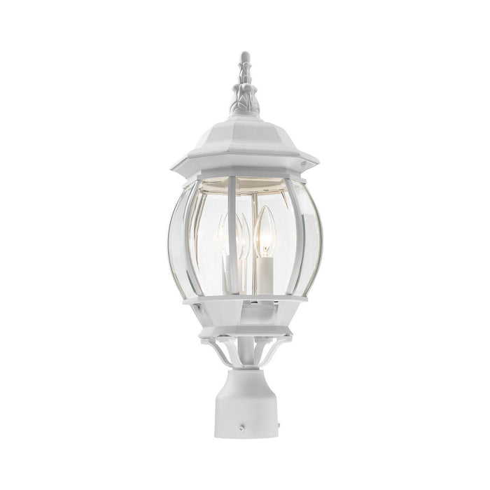 Livex Lighting 7526-13 Three Light Outdoor Post Top Lantern, Textured White