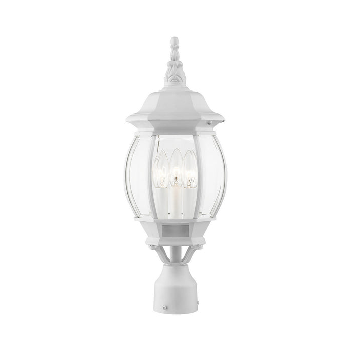 Livex Lighting 7526-13 Three Light Outdoor Post Top Lantern, Textured White