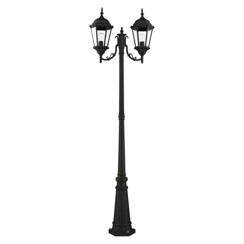 Livex Lighting 7554-14 Two Light Outdoor Post Mount, Textured Black