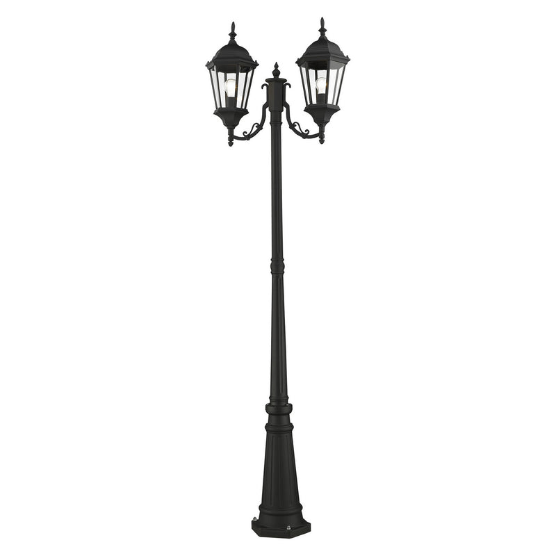 Livex Lighting 7554-14 Two Light Outdoor Post Mount, Textured Black