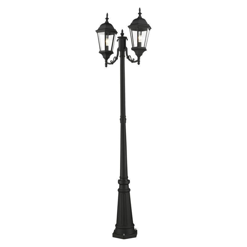 Livex Lighting 7554-14 Two Light Outdoor Post Mount, Textured Black