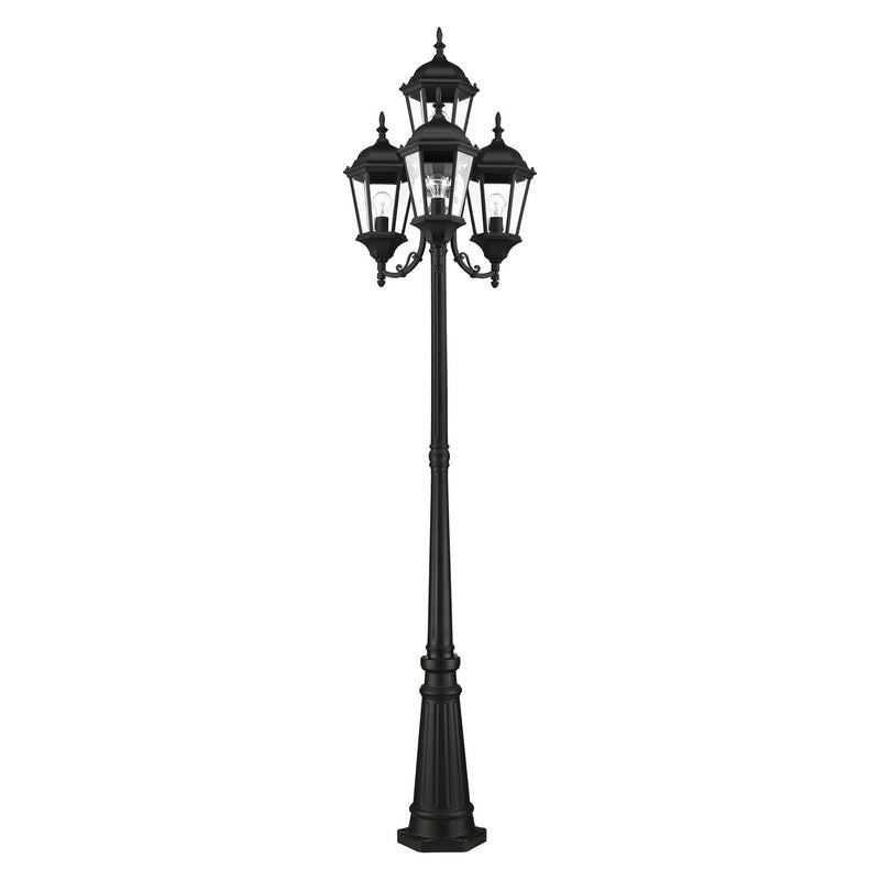 Livex Lighting 7557-14 Four Light Outdoor Post Mount, Textured Black