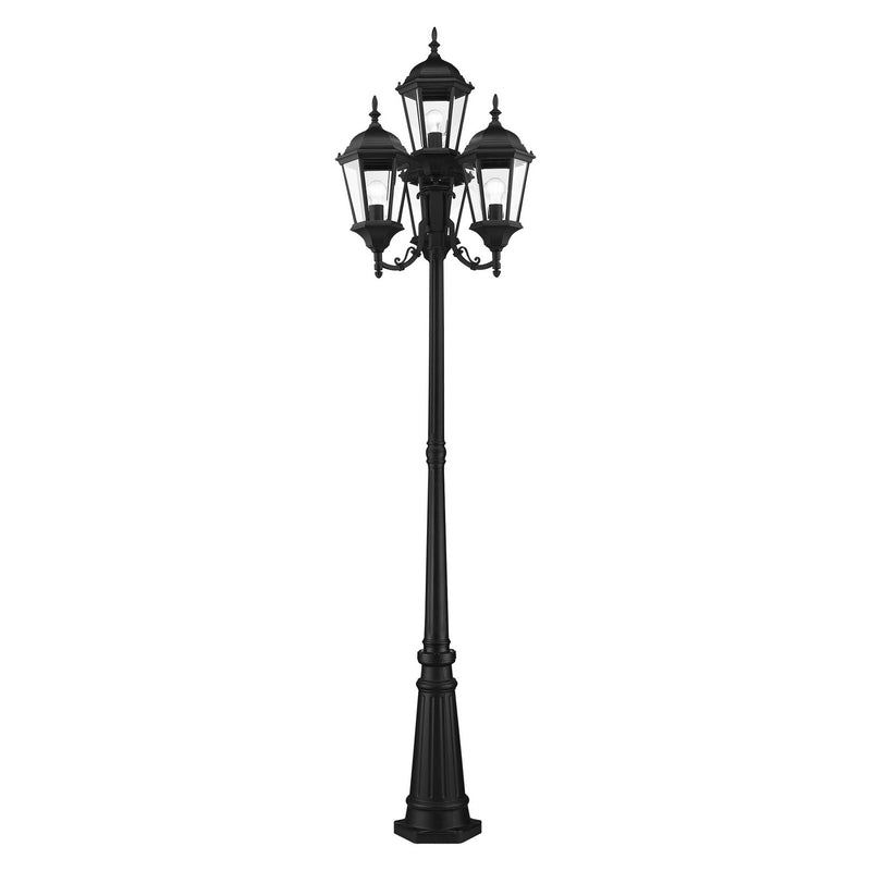 Livex Lighting 7557-14 Four Light Outdoor Post Mount, Textured Black