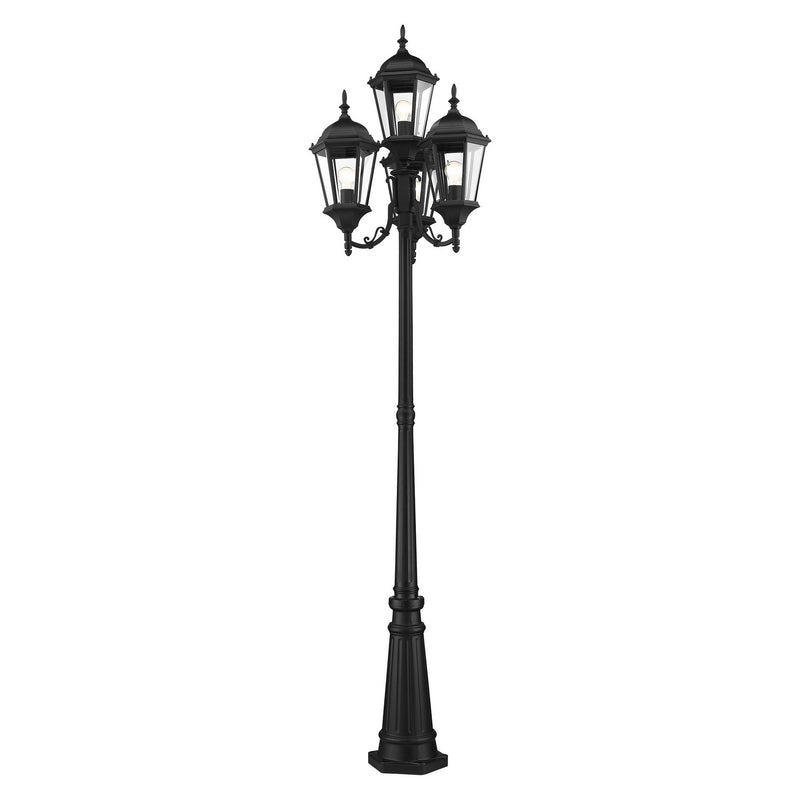 Livex Lighting 7557-14 Four Light Outdoor Post Mount, Textured Black