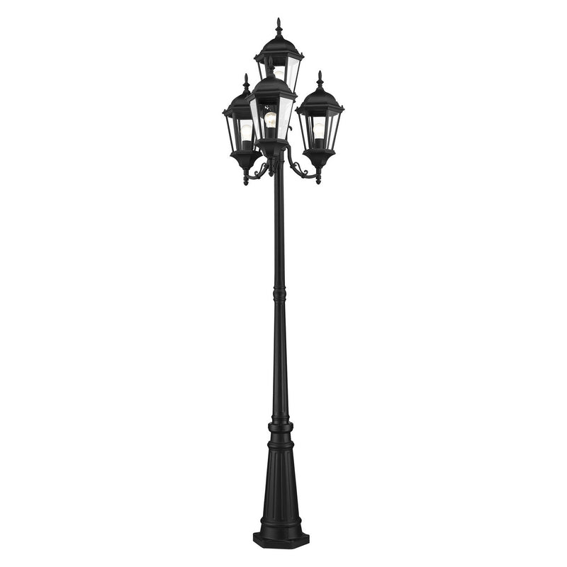 Livex Lighting 7557-14 Four Light Outdoor Post Mount, Textured Black