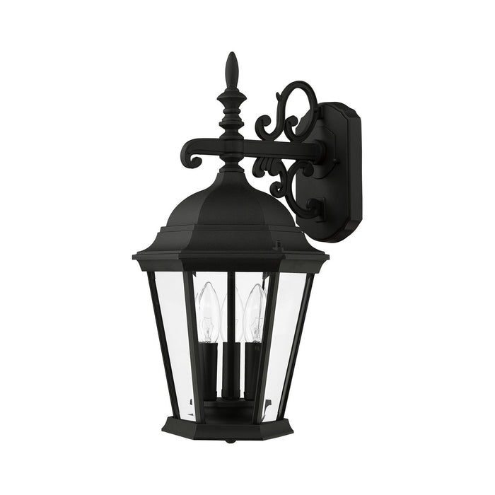 Livex Lighting 7560-14 Three Light Outdoor Wall Lantern, Textured Black