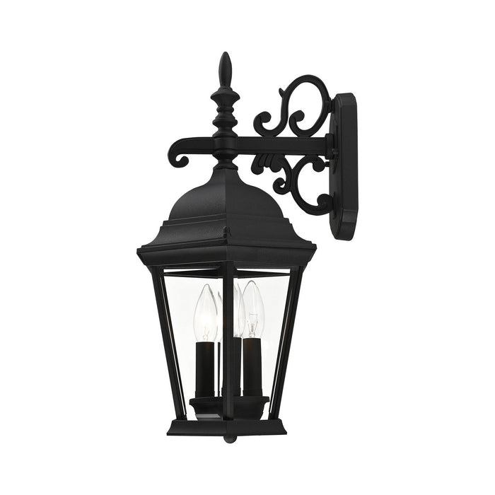 Livex Lighting 7560-14 Three Light Outdoor Wall Lantern, Textured Black