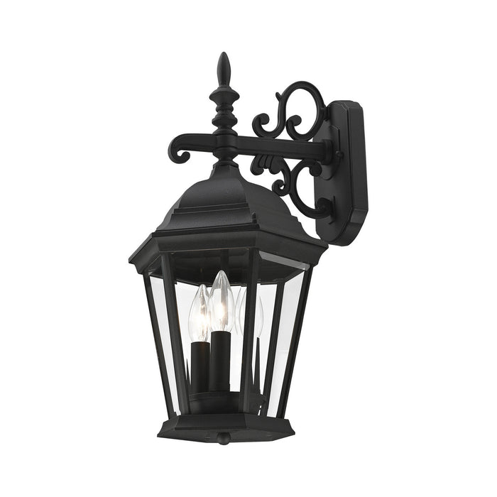 Livex Lighting 7560-14 Three Light Outdoor Wall Lantern, Textured Black