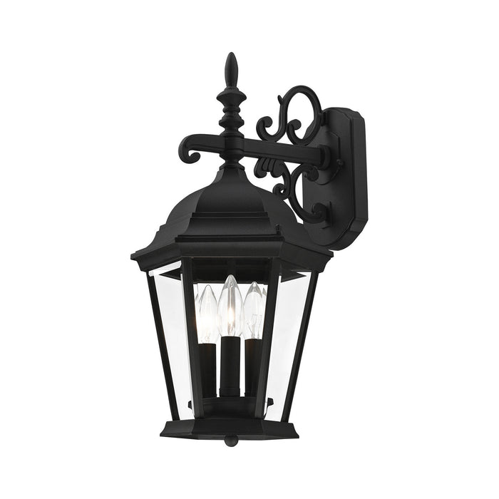 Livex Lighting 7560-14 Three Light Outdoor Wall Lantern, Textured Black