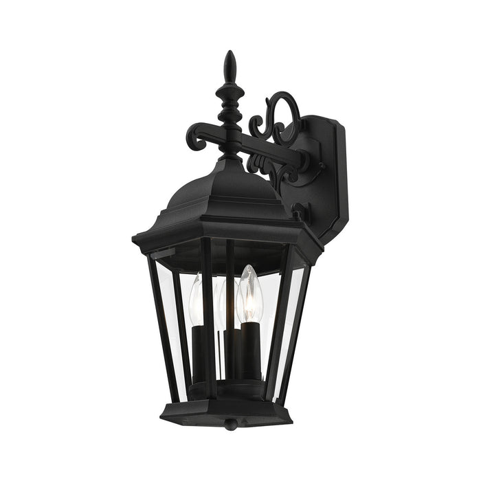 Livex Lighting 7560-14 Three Light Outdoor Wall Lantern, Textured Black