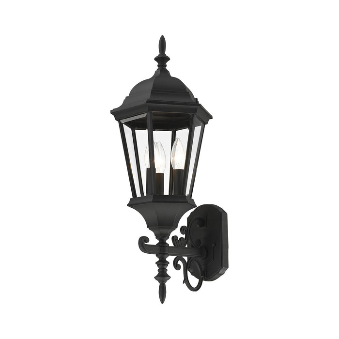 Livex Lighting 7561-14 Three Light Outdoor Wall Lantern, Textured Black