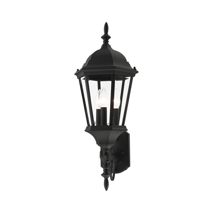 Livex Lighting 7561-14 Three Light Outdoor Wall Lantern, Textured Black
