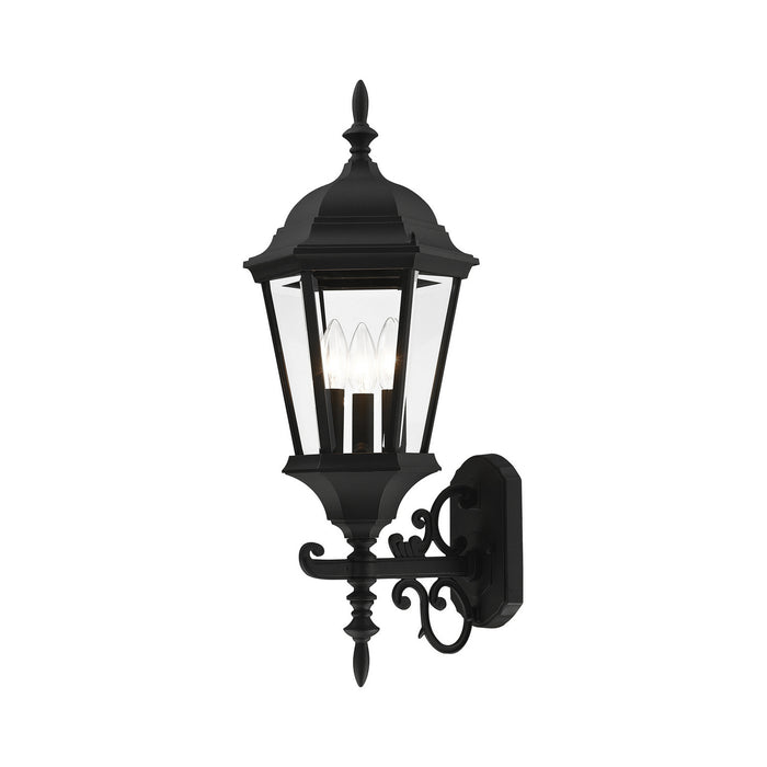 Livex Lighting 7561-14 Three Light Outdoor Wall Lantern, Textured Black