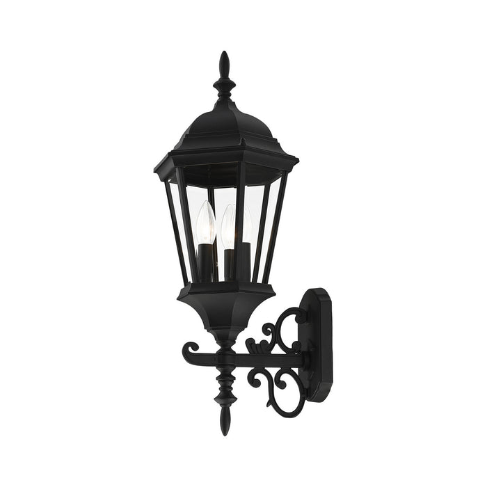 Livex Lighting 7561-14 Three Light Outdoor Wall Lantern, Textured Black